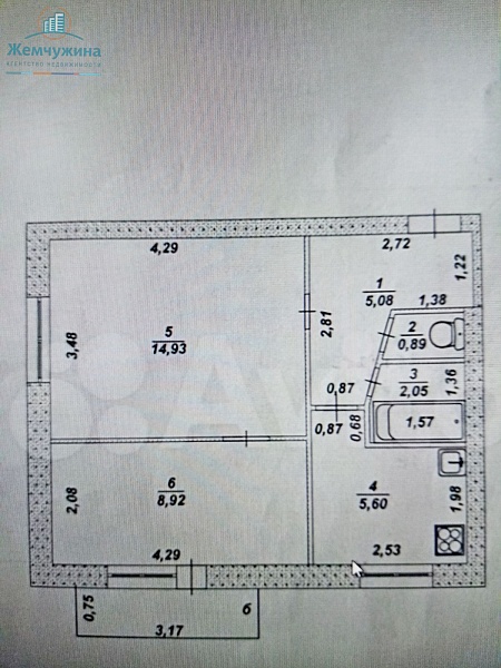 2-к квартира, 37 кв.м.