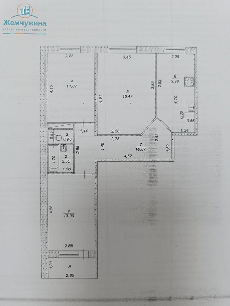 3-к квартира, 66 кв.м.