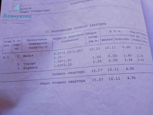 1-к квартира, 15 кв.м.