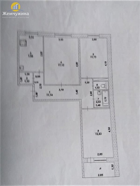 3-к квартира, 65 кв.м.