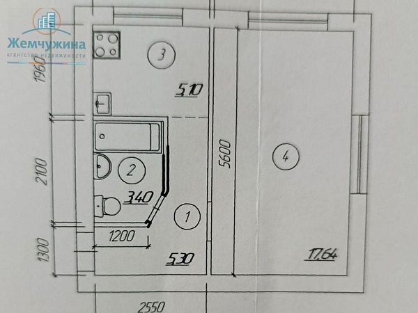 1-к квартира, 31 кв.м.