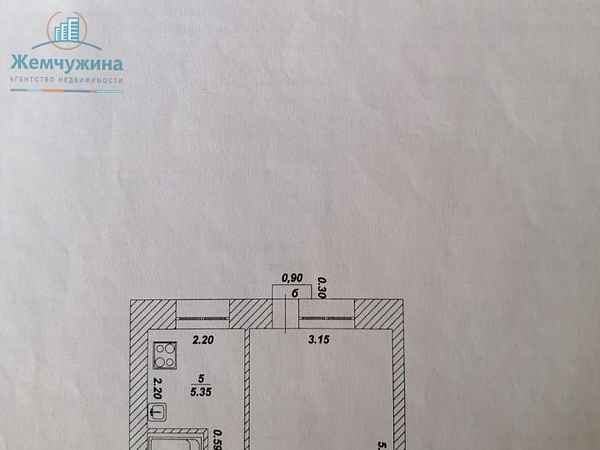 1-к квартира, 29 кв.м.