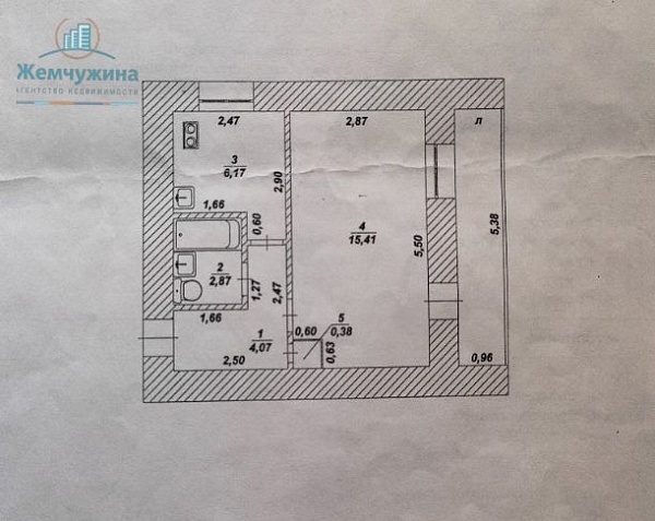 1-к квартира, 31 кв.м.